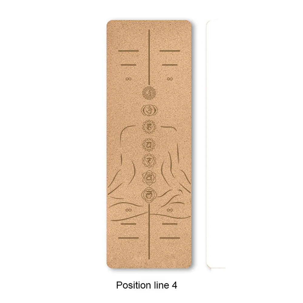 183cm TPE Natural Cork Anti-Skid Yoga Mat with Position Line - Sweatproof, Tear-Resistant, Perfect for Sports, Fitness, Pilates - Image 15