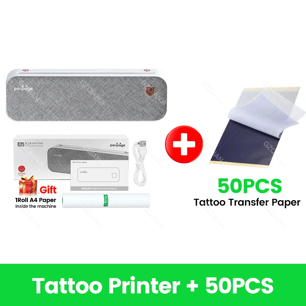 A4 Thermal Printers Wireless Tattoo Transfer Bluetooth USB Mobile Printer Machine Text PDF Document Printing Maker with Paper - Image 11