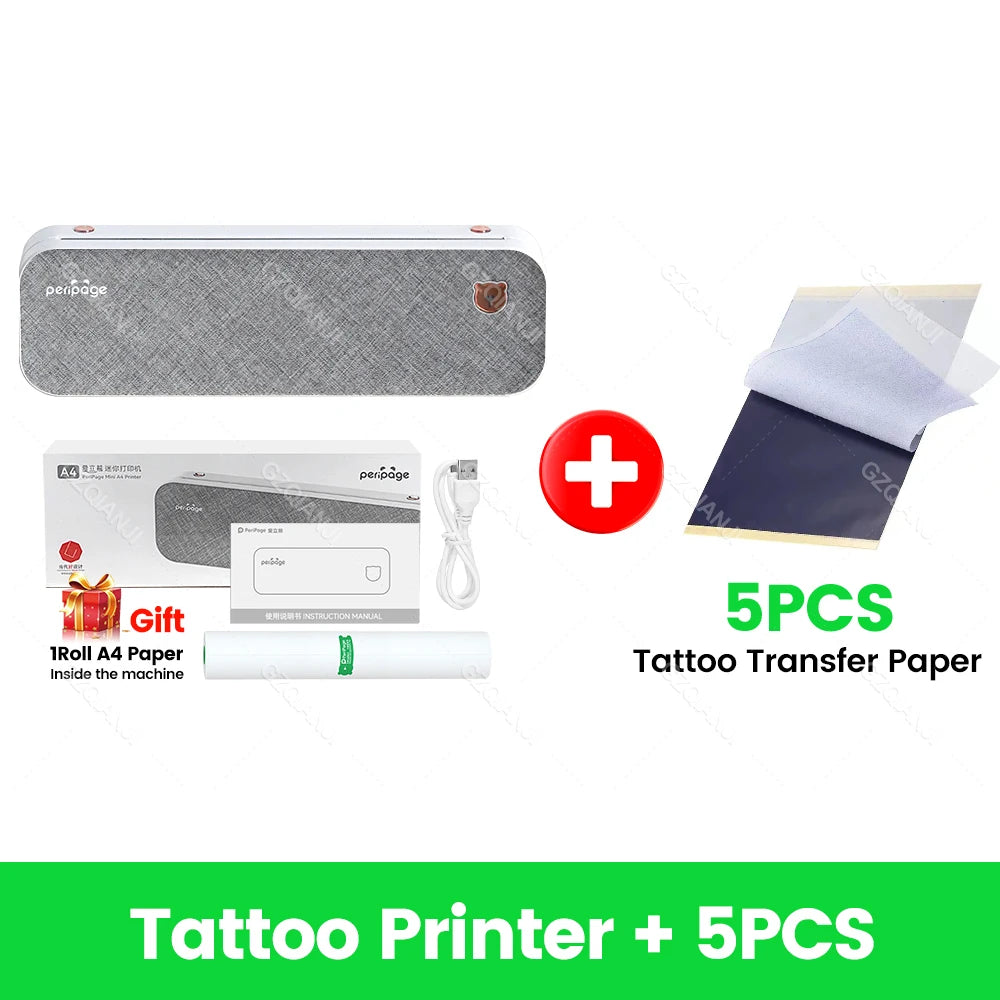 A4 Thermal Printers Wireless Tattoo Transfer Bluetooth USB Mobile Printer Machine Text PDF Document Printing Maker with Paper - Image 12