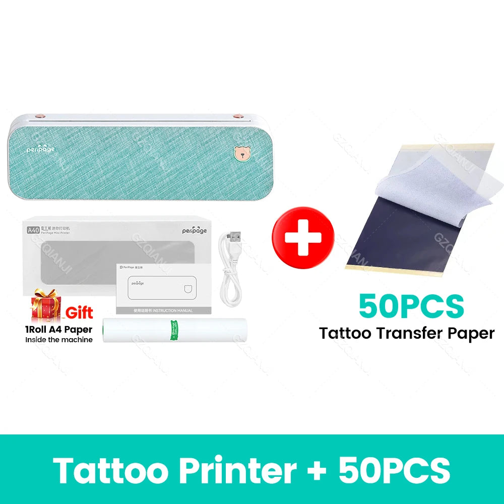A4 Thermal Printers Wireless Tattoo Transfer Bluetooth USB Mobile Printer Machine Text PDF Document Printing Maker with Paper - Image 13