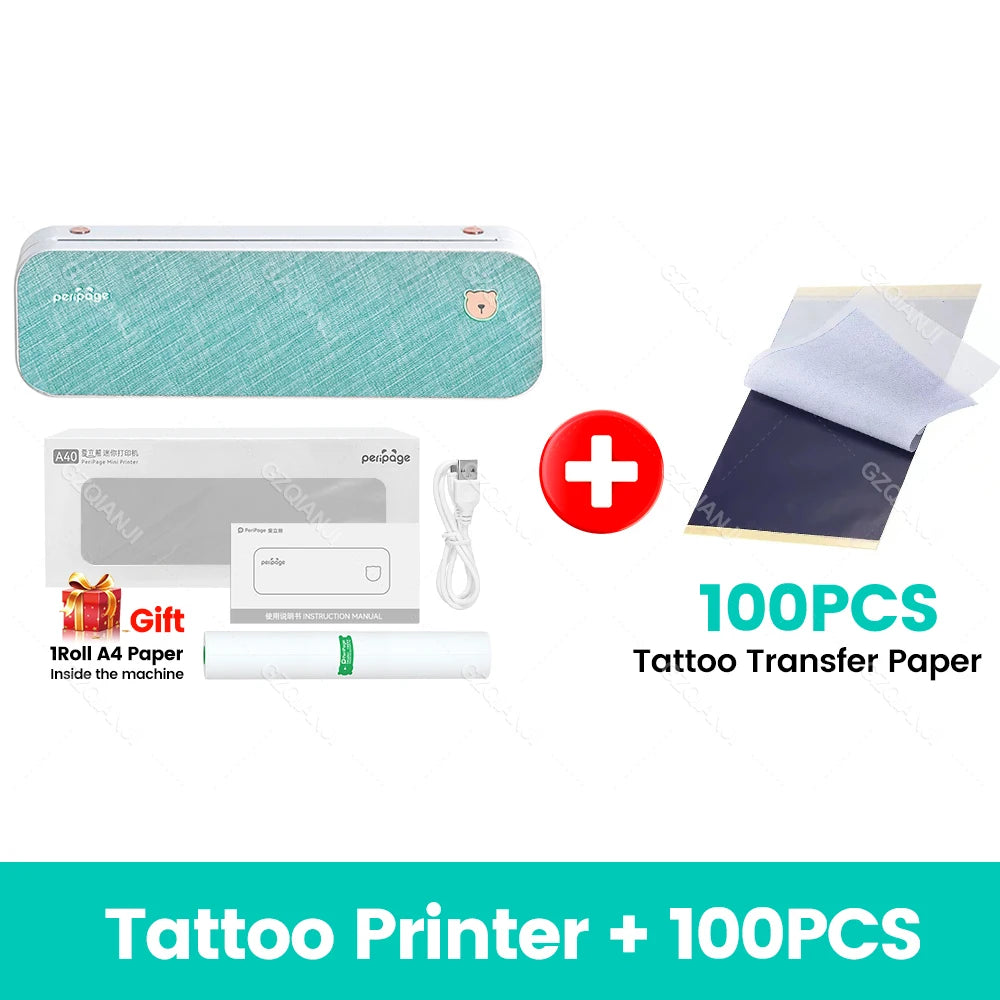 A4 Thermal Printers Wireless Tattoo Transfer Bluetooth USB Mobile Printer Machine Text PDF Document Printing Maker with Paper - Image 15