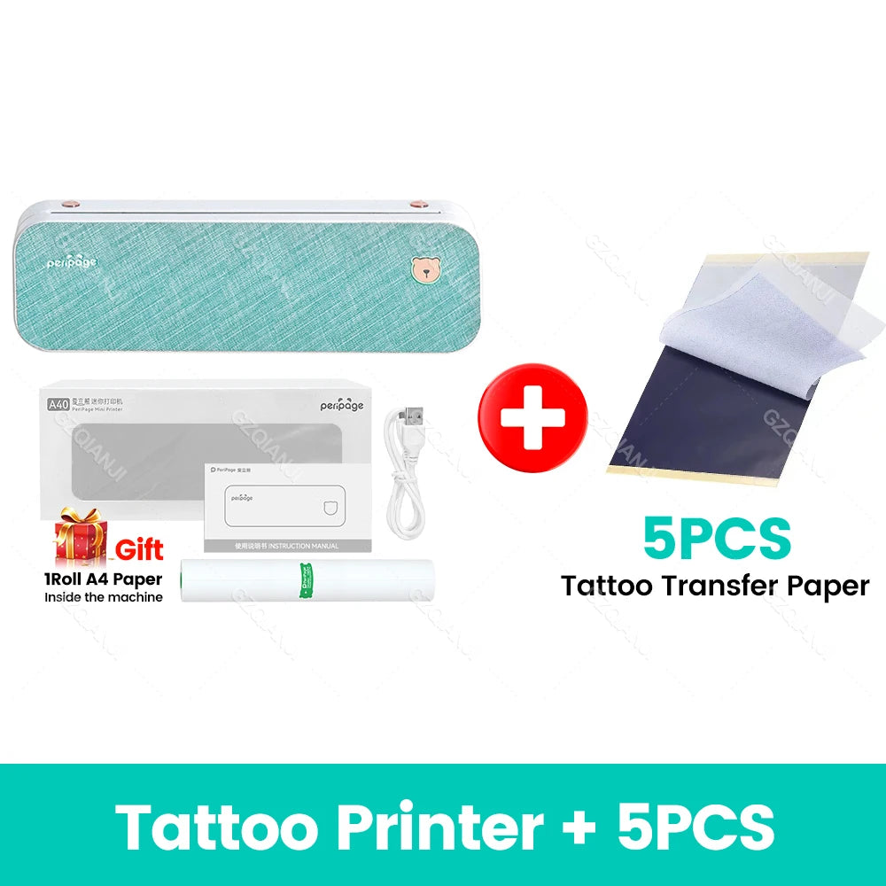 A4 Thermal Printers Wireless Tattoo Transfer Bluetooth USB Mobile Printer Machine Text PDF Document Printing Maker with Paper - Image 16