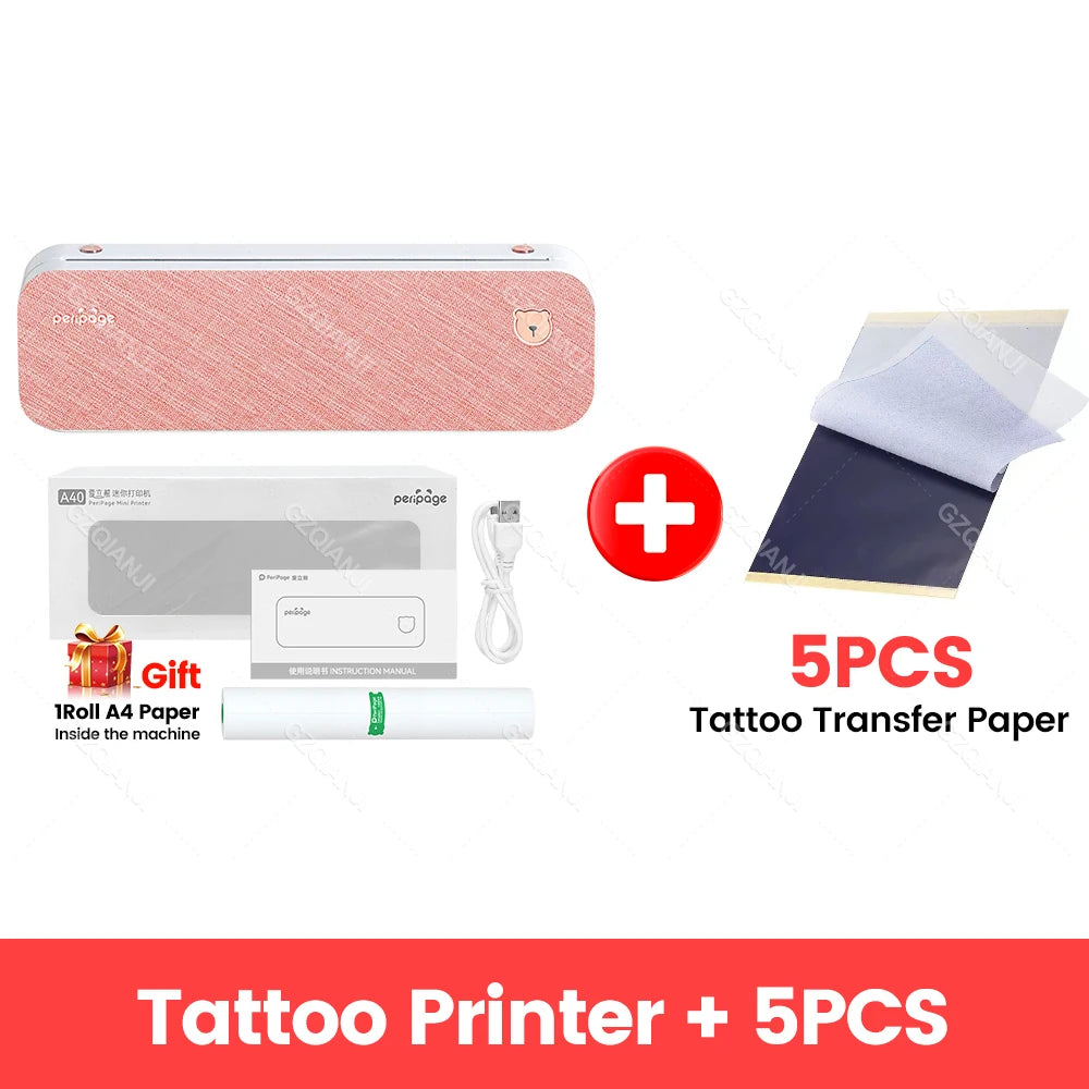 A4 Thermal Printers Wireless Tattoo Transfer Bluetooth USB Mobile Printer Machine Text PDF Document Printing Maker with Paper - Image 9
