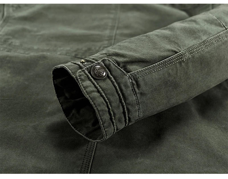 Autumn winter Jacket Men Pure Cotton Business Casual Cargo Jackets Army Military Motorcycle Bomber Coats Male Jaqueta Masculina - Image 10