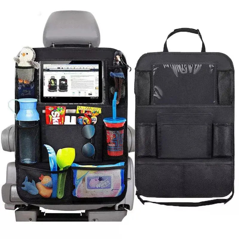 Car Back Seat Organizer with Touch Screen Tablet Holder Automatic Storage Pocket Protector for Travel - Image 2