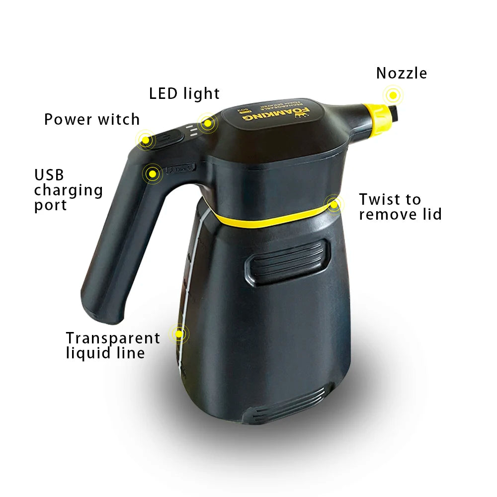 Electric Foam Sprayer Car Wash Motorcycle Clean Detailing Snow Cannon High Pressure Water Gun Generator Lance Wap Manual - Image 8