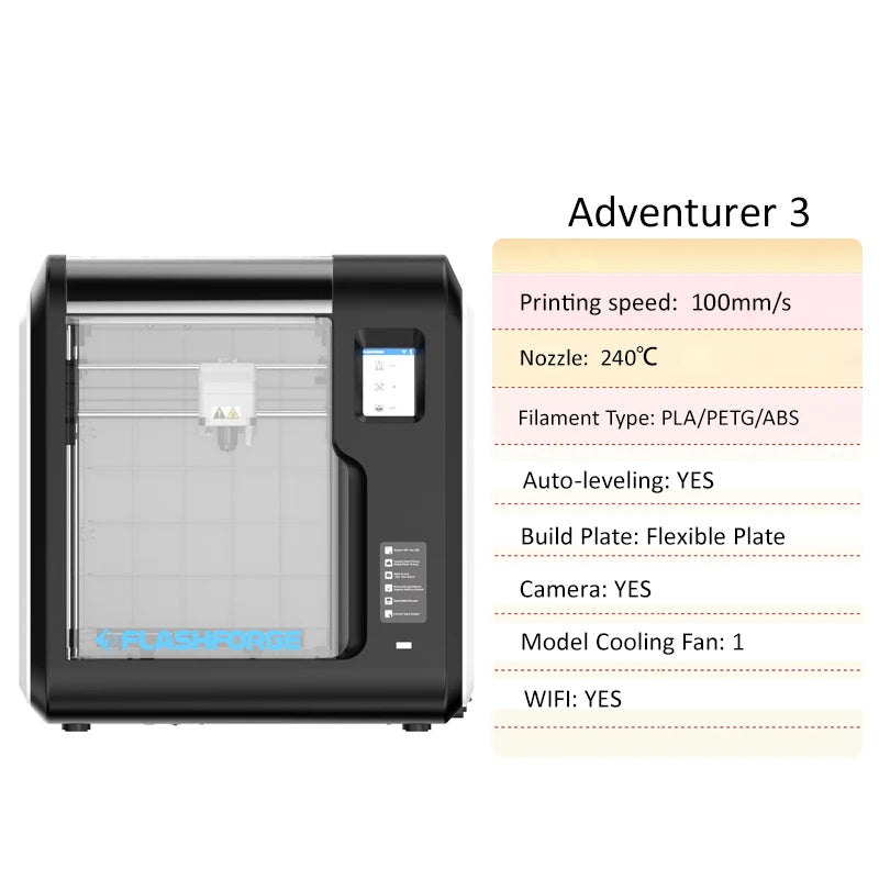 Flashforge 3D Printer Adventurer 3 DIY Kit Auto-leveling WIFI Out of Box Built-in Camera Automatic Leveling 3D Cloud Printing - Image 2