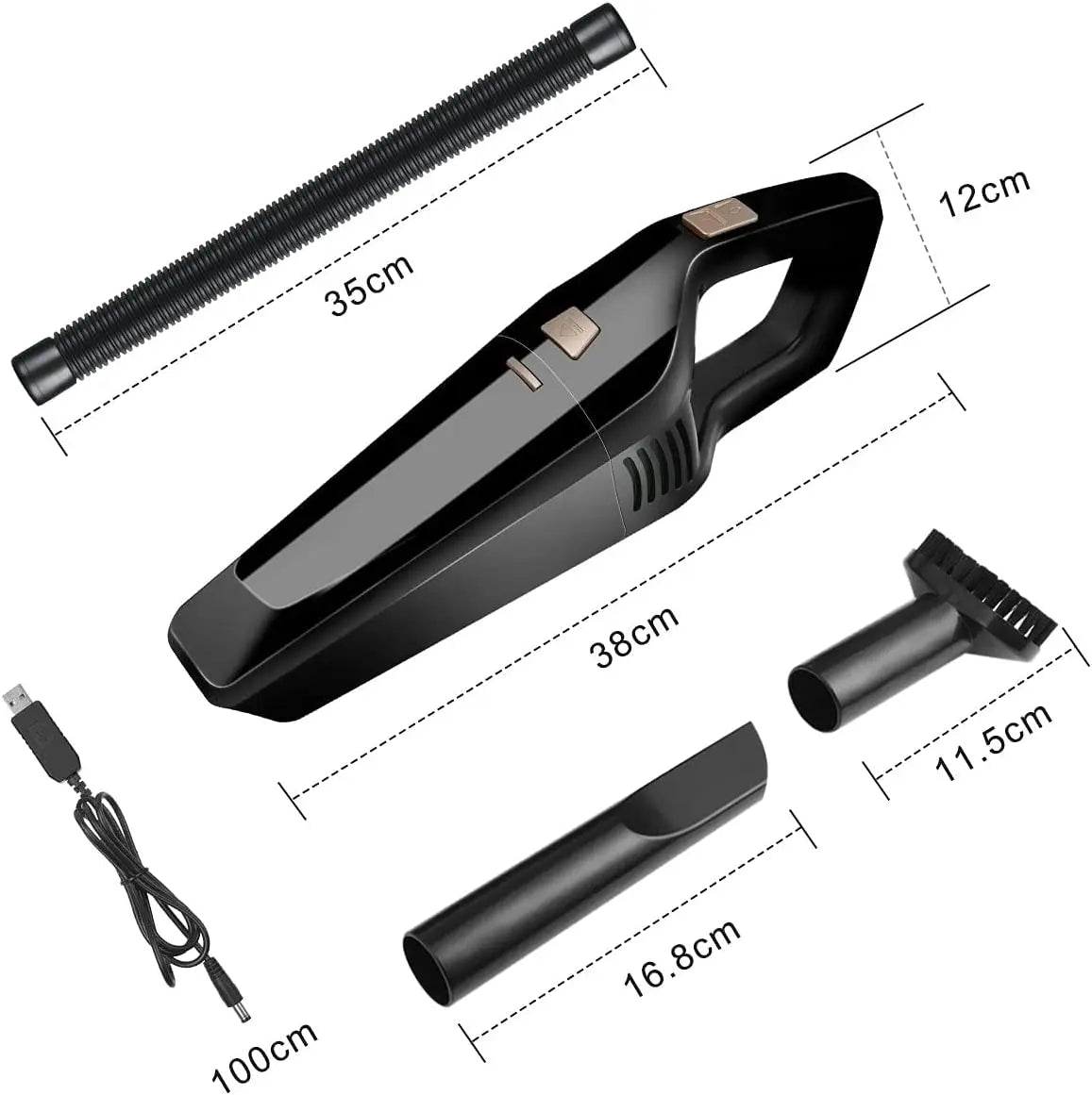 Handheld Vacuums Cordless, Powerful Handheld Hoover Vacuum Cleaner, Portable Lightweight Car Vacuums, 120W Wet & Dry Vacuum - Image 8