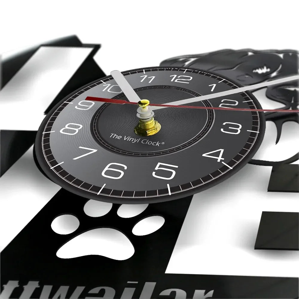 I Love Rottweiler Glow-in-the-Dark Vinyl LP Record Wall Clock - Cute Dog Puppy Art Decor for Pet Owners - Image 4