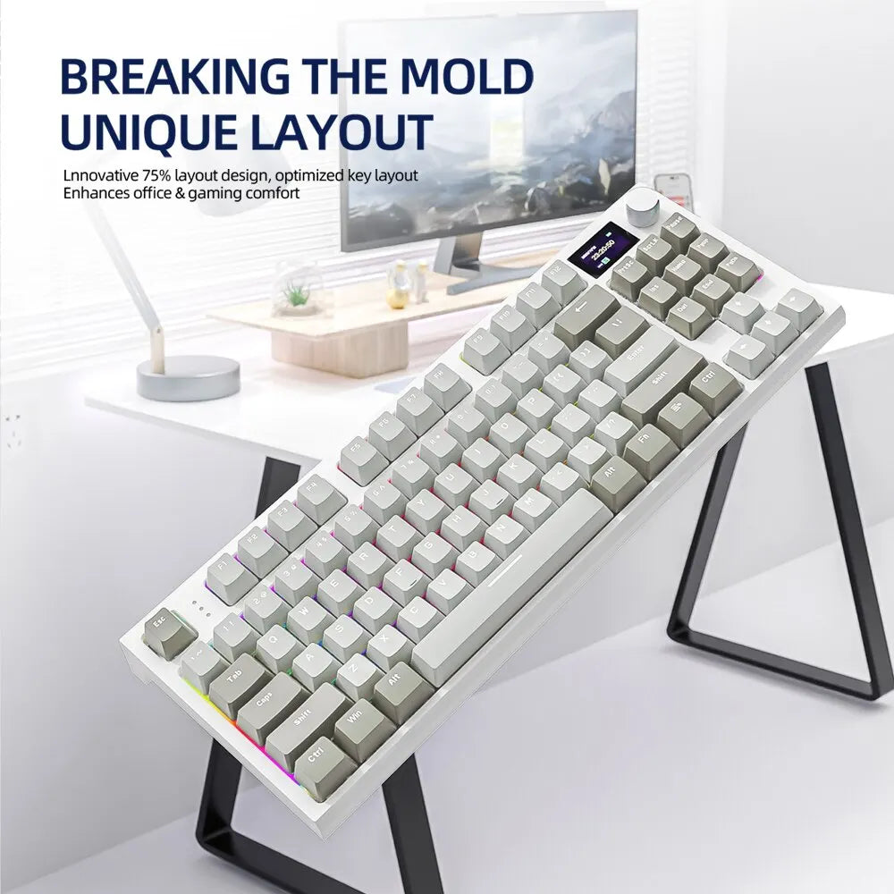 K86 Wireless Hot-Swappable Mechanical Keyboard Bluetooth/2.4g With Display Screen and Volume Rotary Button for Games and Work - Image 6