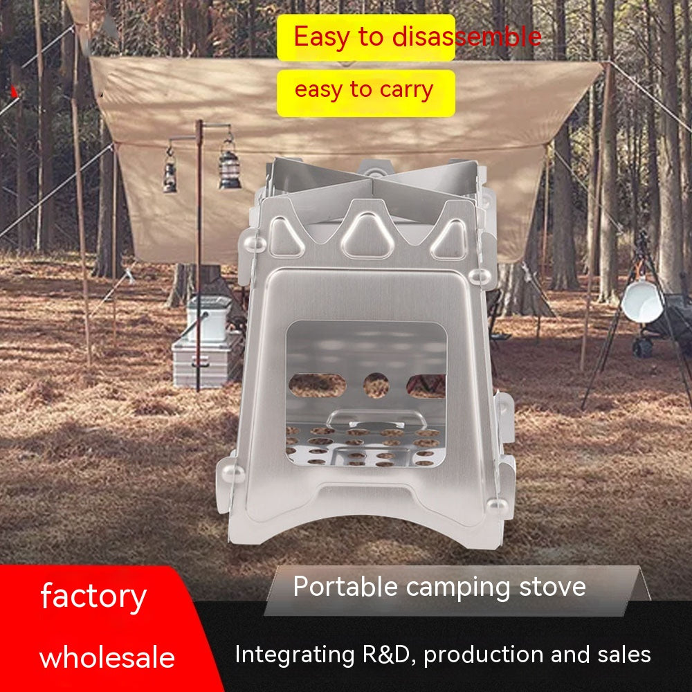 Portable Stainless Steel Folding Camping Stove - Outdoor Camping - Image 2