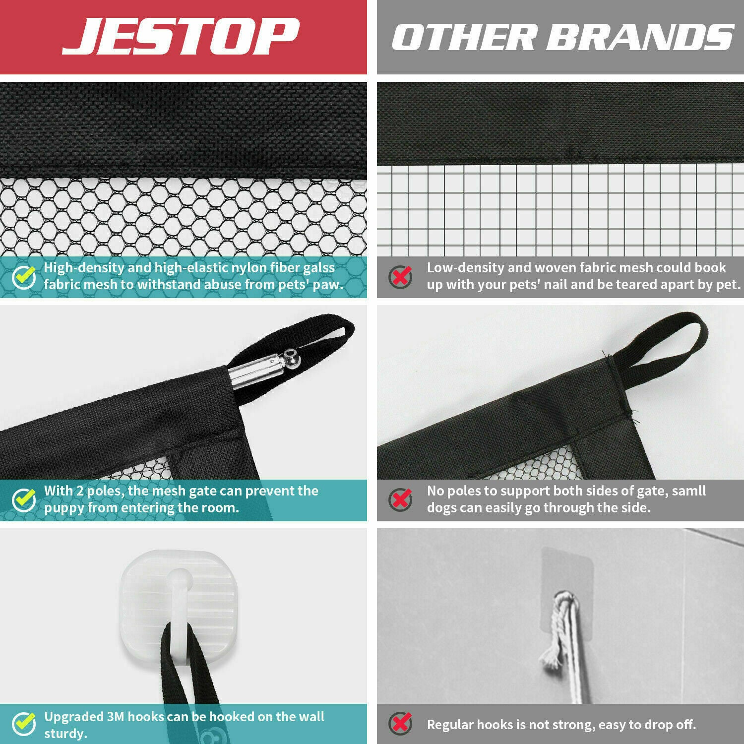 Portable Magic Mesh Baby Safety Gate - Pet Dog Cat Guard for Stairs & Doors - Image 8