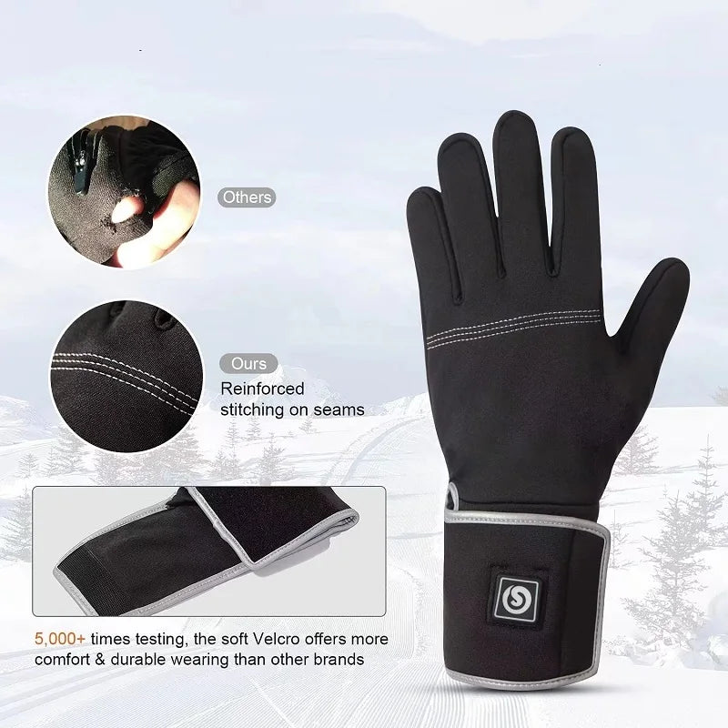 Winter Heated Gloves Liner Rechargeable Electric Guantes Invierno Termicos Hombre Moto Luvas Women Men Bicycle Driving Fishing - Image 3