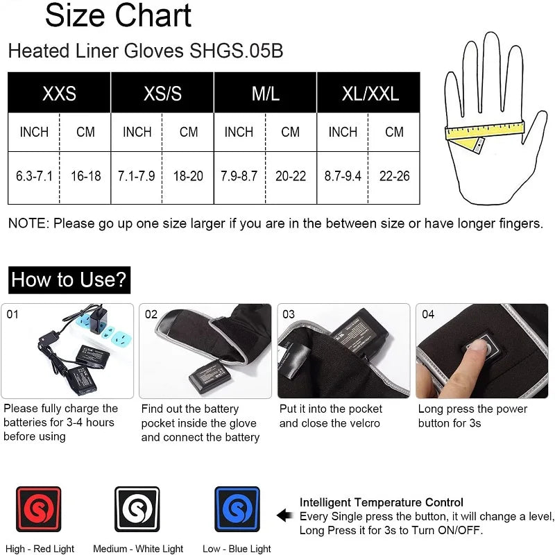 Winter Heated Gloves Liner Rechargeable Electric Guantes Invierno Termicos Hombre Moto Luvas Women Men Bicycle Driving Fishing - Image 5